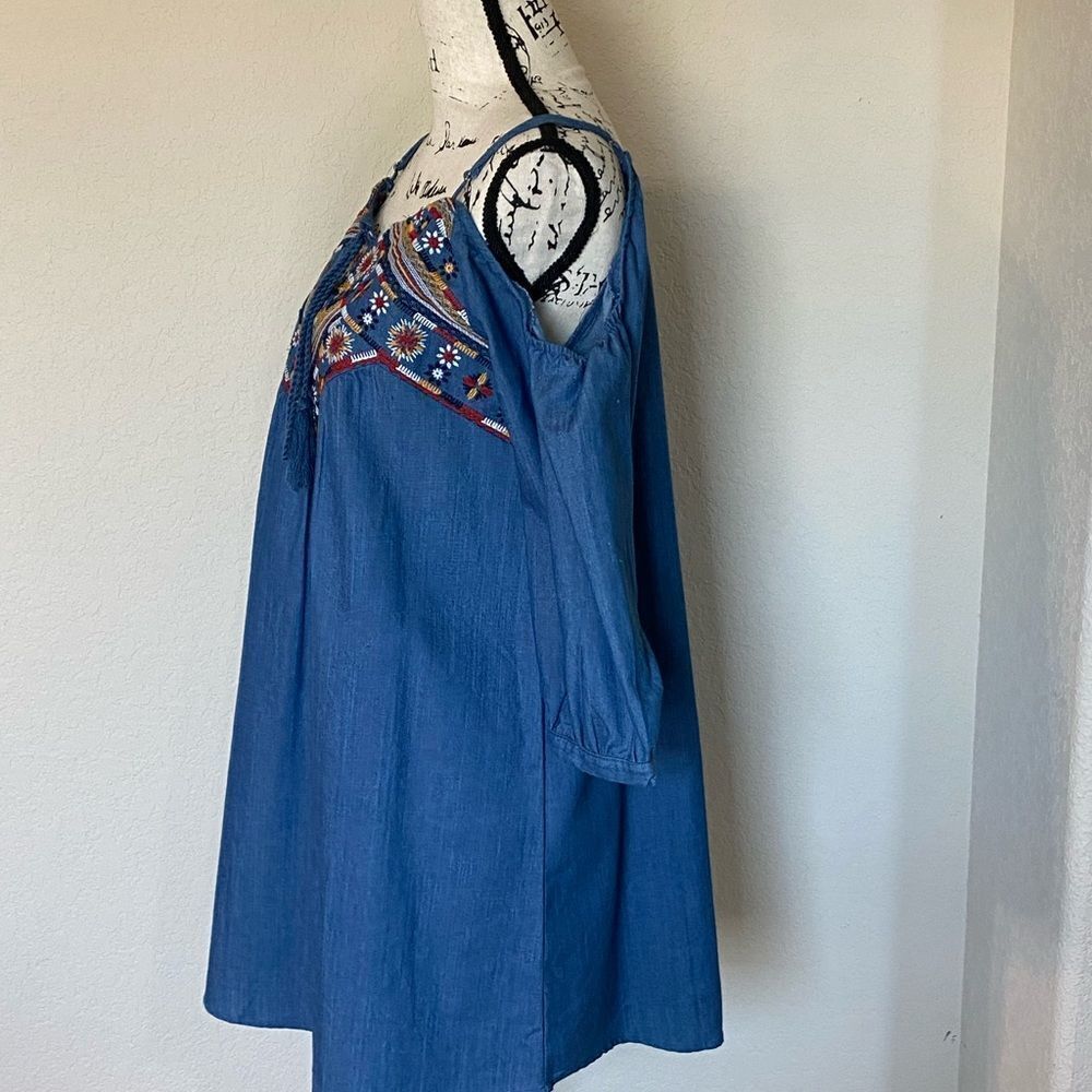 Blu Pepper Denim Cold Shoulder Dress - Picture 9 of 12